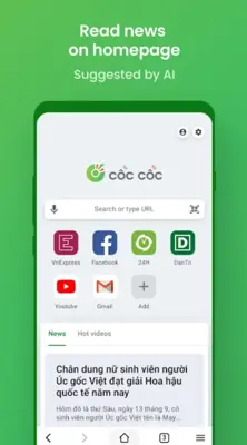 Cốc Cốc Beta android App screenshot 2